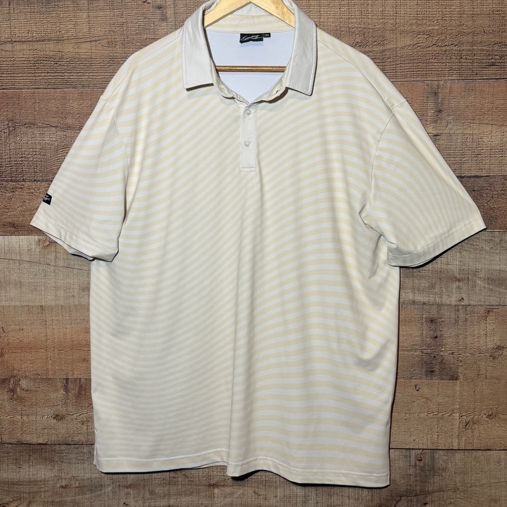Sunday Swagger Golf Polo Men’s size 2XL Activewear Cream Pale Yellow Performance